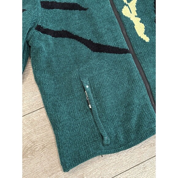 Jamie Sadock Sweater Womens L Green Full Zip Thick Knit Lined Golf Casual - Picture 4 of 8